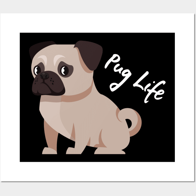 Wrinkled Royalty Pug Life, Trendsetting Tee for Dog Lovers Wall Art by Merle Huisman